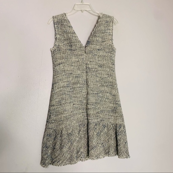 Rebecca Taylor Tweed V Neck Academia Drop waist dress mini dress professional 2 - Picture 4 of 7
